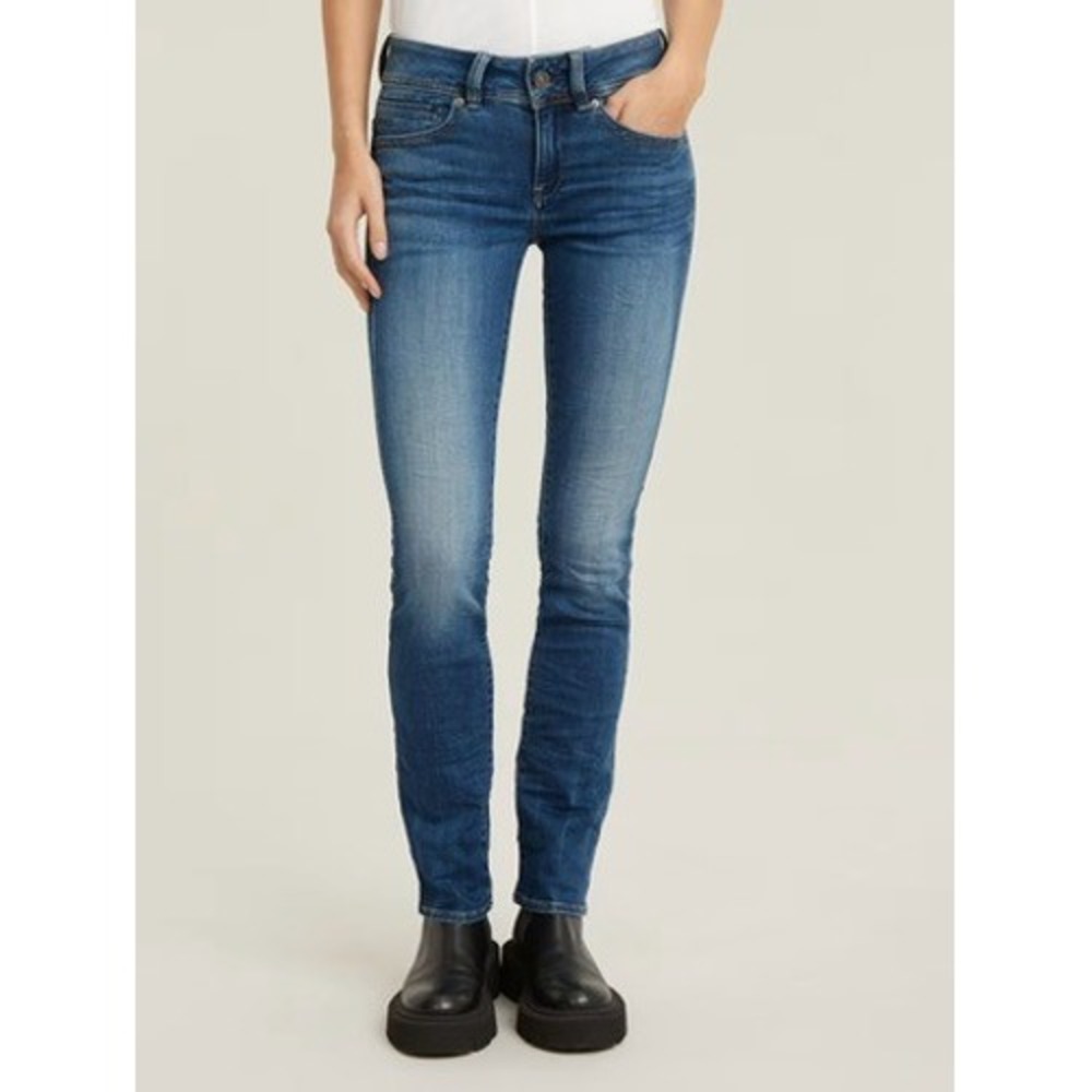 G-Star Raw‎ Midge Straight Blue Denim Jeans Size 27x32 Low Rise